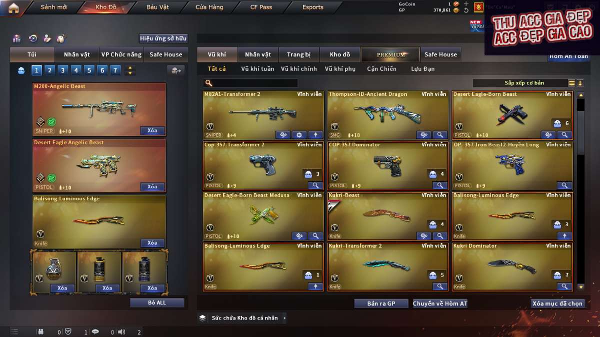 shop acc cf uy tin gia re
